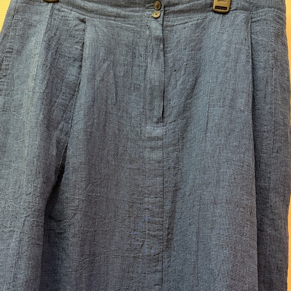 Poetry Deep Blue Midi Skirt, 100% linen, size 16, pockets - Picture 6 of 12